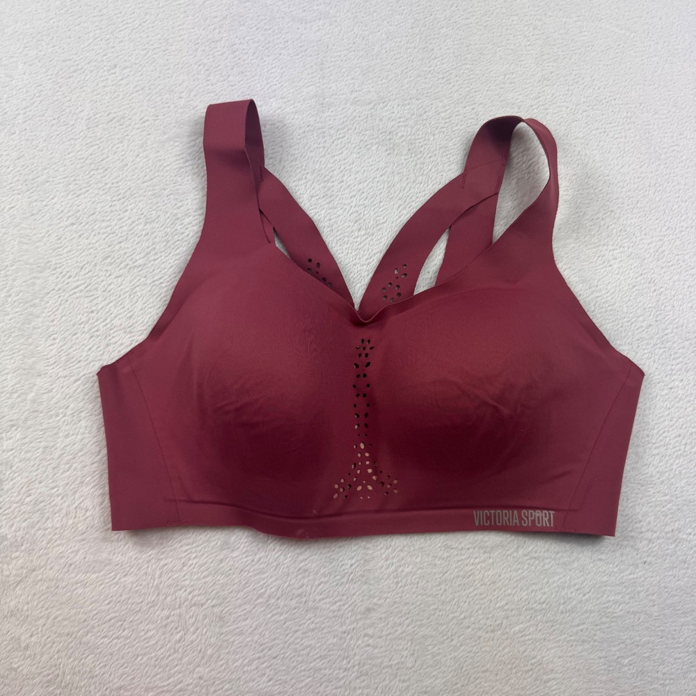 Victoria Sport Angel Max Sports Bra 36C Burgundy Laser Cut High Impact Running